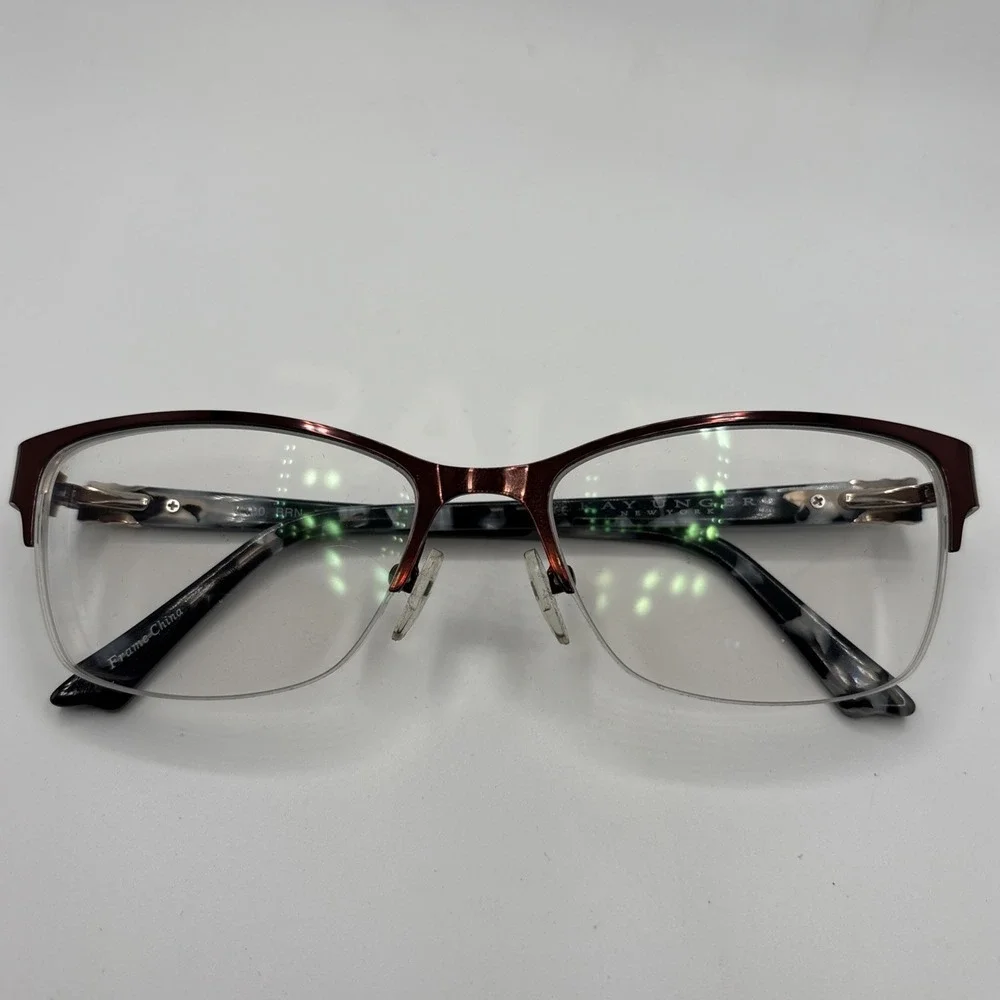 Kay Unger Eyeglasses K180 BRN 53-17-135 Half Rim Authentic Frames Only w/case